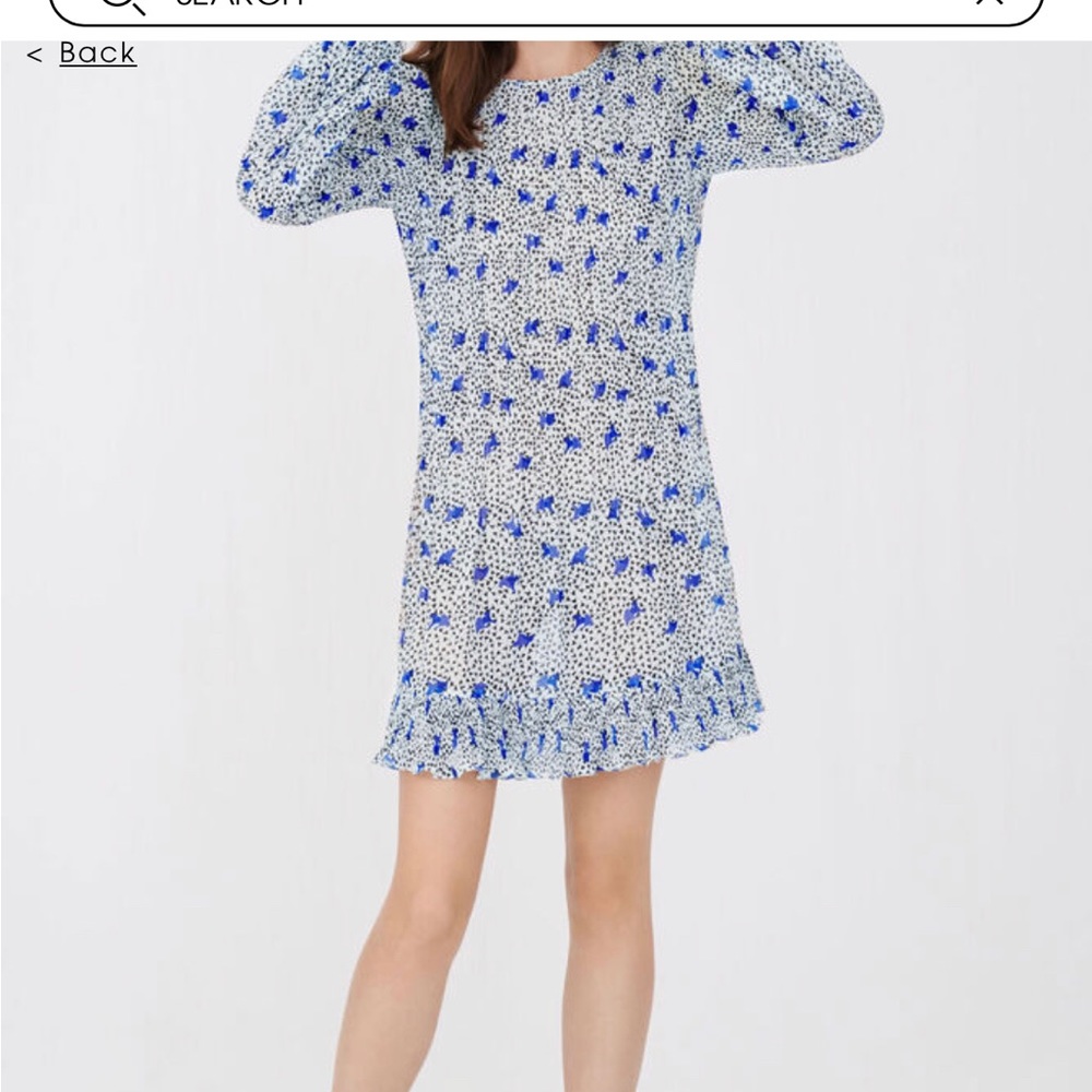 Maje Pleated dress in printed muslin